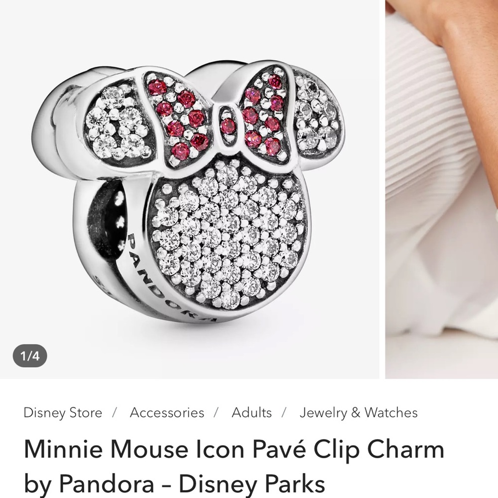 Pandora Disney Parks Minnie Mouse Pave Clip